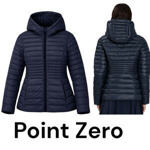 Point Zero Ultralight Packable Puffer Jacket blue Navy Women’s size  2XL NWT